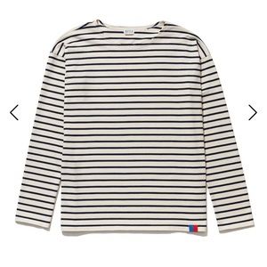 Kule Boyfriend shirt - sz M cream/navy